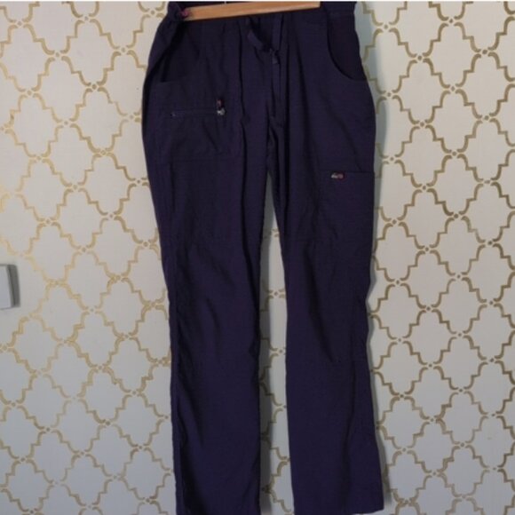koi Lite Peace Women's 6-Pocket Stretch Scrub Pants - Dark Purple/ Grape - Picture 1 of 4
